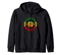 Rastafarian Reggae Music Vynil Beat Rastafari Roots Reggae Zip Hoodie