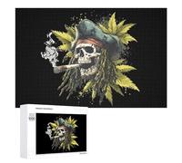 Rastafarian Skull Smoking Weed1 Puzzles Customized Challenging Gifts for Adults 300/500/1000 Piece