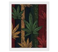 Rastafarian Weed1 Leaf Adults Diamond 5D Painting Kit Round Drill DIY Art Craft Wall Decor