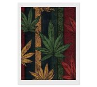 Rastafarian Weed1 Leaf Adults Diamond 5D Painting Kit Square Drill DIY Art Craft Wall Decor