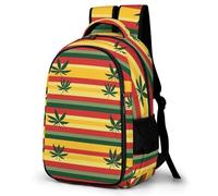 Rastafarian Weeds Large Pocket Backpack Laptop Casual Daypack Lightweight Bag for Camping Work
