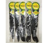 [ Pack of 5 ] RastAfri Pre-Stretched Silky Braiding Hair (#1B - Off Black)
