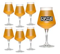 Rastal 6pcs TEKU 3.0 Beer Tasting Glasses - 42 cl (14.8 Oz), Recyclable, Reusable, Hand Wash, Ideal for Home Use with Cold/Hot Drinks