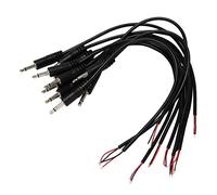 Rastapulz 10Pcs Replacement Male Plug to Bare Wire Open End 2 Pole Mono 1/8inch 3.5mm Plug Jack Connector Audio Cable Repair