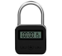 Rastapulz Metal Timer Lock LCD Display Multi-Function Electronic Time 99 Hours Max Timing USB Rechargeable Timer Padlock,Black