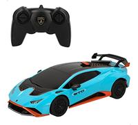 rastar 46986 - Remote Control Car Lamborghini Hurricane STO, Blue RC Car with Black 1:24 Scale/Cars for Kids and Adults/Remote Control Cars Kids Toys