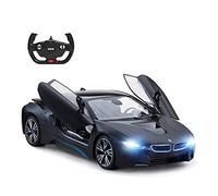 RASTAR BMW i8 Model Car, 1:14 BMW i8 Remote Control Car, Open Doors by RC/Working Lights - Mattblack