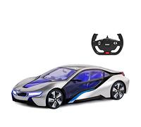 RASTAR BMW i8 Remote Control Car, 1/14 BMW i8 Concept RC Car, Fully Transparent/Interior Light - Silver