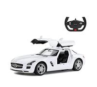 RASTAR Mercedes Benz Remote Control Car, 1/14 Scale RC Mercedes Benz SLS AMG RC Model Car, Open Doors by Manual - White