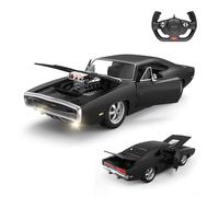 RASTAR RC Cars 1:16 Fast & Furious 1970 Dodge Charger R/T Remote Control Car, Toy Muscle Cars for Boys, Matt Black 2.4G