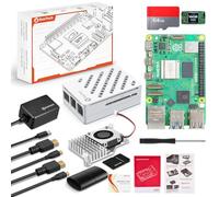 RasTech Raspberry Pi 5 16GB Kit 64GB Edition with Active Cooler,GaN 27W 5.1V5A USB-C Power Supply,Pi5 16GB Board,64GB Card Readers Kit, White Case for Pi 5,Dual 4K Micro HD Out Cables and User Manual