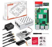 RasTech Raspberry Pi 5 8GB Kit with 64GB Card Readers, Active Cooler,27W 5.1V5A USB-C Power Supply,Pi5 8GB Board, White Case for Pi 5,Dual 4K Micro HD Out Cables and User Manual