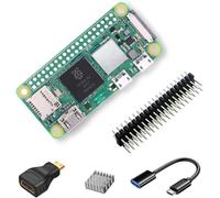 RasTech Raspberry Pi Zero 2W Kit with Pin Header, Aluminum Heatsink, Micro USB OTG Cable, Mini HDMI-HDMI Adapter (with Quad-core CPU,Bluetooth 4.2,BLE,onboard Antenna etc.)