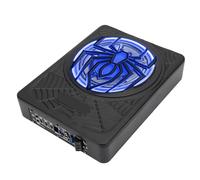 RASTKY 10 Inch 1250W Under Car Subwoofer Slim Active Powered Subwoofer with Built-in Amplifier Remote Control Low Pass Gain Boost Deep Bass for Truck SUV