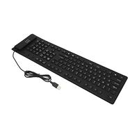 RASTKY 109 Keys Foldable Silicone Keyboard -USB Wired & Design Forand Travel - Quiet Typing Experience, Flexible and Easy to Carry (Black)