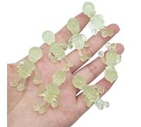 RASTKY 10Pcs Stretchy Luminous Small Skeleton Toy TPR Stress Relief Toy Perfect for Halloween Candy Bag Fillings Class Prizes Green 4.3x2cm (Average code)