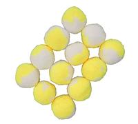 RASTKY 12 Pcs PlushToy Balls - Soft, Elastic, and Quiet Interactive BallsIndoor Training & Play; Chewing, Fetching, & Engaging ToysKittens and Cats (Yellow)