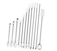 RASTKY 12-Piece Laboratory Spatula Set - 304 Stainless Steel Sampling Spoons for Experiments, Multi-Functional Scraping Tools for Pharmacy & Home, Easy to Use & Carry, Durable