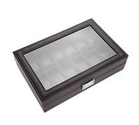 RASTKY 12 Slot PU Leather Watch Storage - 12 Grids Watch Display Storage PU Leather - Lockable Jewelry Display Drawer
