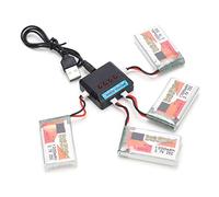 RASTKY 1200mAh Lipo Battery Pack with Mini White Plug for RC Cars, Durable and Lightweight Battery Set with Charger for Racing Enthusiasts, 4pcs