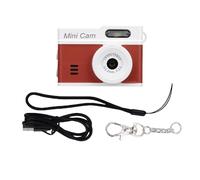 RASTKY 12MP Keychain Camera with 1080P HD Video, 0.96 Inch Screen, LED Flash and Various Photo Filters,Type C Charging, with,For Outings and Cycling (White Red)