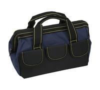 RASTKY 16in Heavy Duty Wide Mouth Tool Bag Electricians, 16in Tool Storage Bag Wide Mouth Heavy Duty Water Proof Portable Handheld, Large Capacity Mechanics (Blue Black)