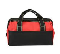 RASTKY 16in Heavy Duty Wide Mouth Tool Bag Electricians, 16in Tool Storage Bag Wide Mouth Heavy Duty Water Proof Portable Handheld, Large Capacity Mechanics (Red)