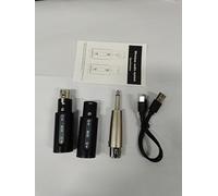 RASTKY 2.4G Wireless Microphone System XLR Transmitter Receiver with Built-in Gain Effects, Dynamic Mic Transmitter Receiver Set for Mixer and Bass, Black Color