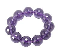 RASTKY 20mm Crystal Bead Bracelet Nature Gemstone Ornament for Meditation Yoga, Pleasure Effect for Inner Peace Bedroom Decoration (Purple Black)