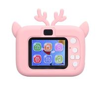 RASTKY 20MP 400mAh Kids Digital Camera, USB AI Facial Recognition, Auto Dimming, 32G Memory Card for Children's Games (Pink Yellow)