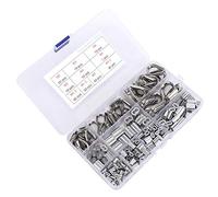 RASTKY 225pcs M1.2 M1.5 M2 M2.5 M3 M4 M5 Crimping Loop Sleeve M3 Wire Rope Thimble for Hardware Parts, Aluminum + Stainless Steel, Convenient to Carry and Use