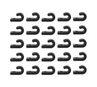 RASTKY 25pcs J Hooks Black Nylon Lashing Hooks Bungee Cord Canoes Boats Accessory, Heavy Duty Replacement Canoe Boat