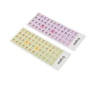 RASTKY 2PCS Colorful English Keyboard Stickers 10-17in Laptops and Desktops, PVC Coating, Replacement Keycaps with Adhesive, Easy to Apply and Remove, Compatibility (D)