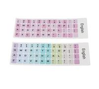RASTKY 2PCS Colorful English Keyboard Stickers 10-17in Laptops and Desktops, PVC Coating, Replacement Keycaps with Adhesive, Easy to Apply and Remove, Compatibility (A)