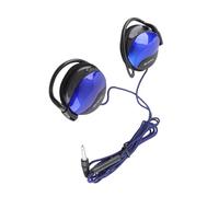 RASTKY 3.5mm Ear Hook Headset Super Soft Sponge Earphone Line Control Earpiece Lightweight Design Shocking Sound for Travel Use (Blue)