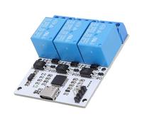 RASTKY 3 Channel USB Relay Module for PC Control with LED Indicator Lights for Safety Monitoring for Computer Users Material: PCB