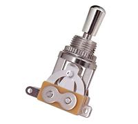 RASTKY 3 Way Small Brass Hat Guitar Toggle Switch with Threaded Shaft, Tone Control Toggle Switch for Electric Guitar, Exquisite Appearance, Easy Installation for Musicians, Zinc Alloy Silver (Silver)