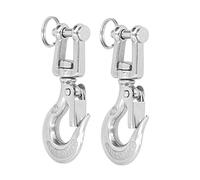 RASTKY 304 Stainless Steel Lifting Clevis Chain Hook with Safety Latch, Sturdy and Rotatable, Suitable for Land Transportation, 2Pcs Set for Factories and Mining Enterprises (3/16 (150kg))
