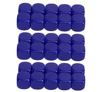 RASTKY 30PCS 16MM Dice Set, Durable Plastic Cubes with Smooth Surface for DIY Craft Making, Perfect for Counting and Learning, 0.6", Board Games and Math Education (Blue)
