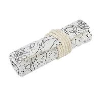 RASTKY 36 Holes Canvas Pencil Case Pen Bag, Large Capacity Pencil Storage Bag, Beautiful Pattern for Art Students, 16.5 * 7.8in, #01 Dream Sky (Fantasy Starry Sky)