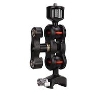 RASTKY 360 Degree Adjustment Magic Arm Mount Adapter with Dual Ball Heads for Securing Accessories to Camera Rig, Compatible with Field Monitors, LED Lights, Audio Equipment Aluminum Alloy Material