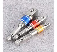 RASTKY 3Pcs Drive Electric Impact Driver Labor-Saving Spring-Loaded Socket Bit Adapter Set for Impact Drivers Chrome Vanadium Steel 1/4in 3/8in 1/2in for Electric Drill (Style B)