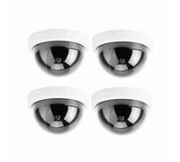 RASTKY 4 Pieces LED Simulated Fake Security Camera, Durable Hemisphere Simulation Camera for Hotels and Warehouses (White)