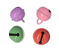 RASTKY 40 Colorful Craft Bells Small High Gloss Bells for Christmas Decoration DIY Jewelry Keychain for Pets Pink Green Purple Red