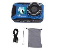 RASTKY 4K Underwater Camera, 64MP Photo, 120min Operation Time, 128GB Memory, Front and Rear Screen, ABS Material, 16X Zoom Camera for Snorkeling
