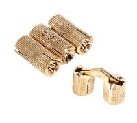 RASTKY 4pcs/Pack Brass, 4pcs Pack Copper Cabinet Door Concealed Barrel Hinge Pack Concealed Rounded Cabinet for Worktops Project 10 12 14 16mm Jewelry Box Hand Craft (10mm)