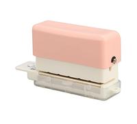 RASTKY 6 Hole Paper Puncher Portable Cute Style, Manual with 7mm Punching Depth, A4/A5/B5 Planners, Desk-Friendly Binding Tool with Chip Collection Box Use (Rosy)