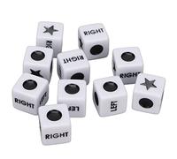 RASTKY 6 Sided Dice Set Portable Durable Left Right Center Dice Game Set for Family Entertainment,White,20pcs