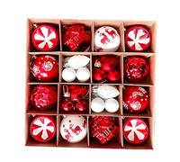 RASTKY 6cm Ornaments Set Painted Electroplated Plastic Xmas Tree Decorative Balls Indoor Festival Decorations Shatterproof Hanging Xmas Decoration