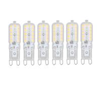 RASTKY 6pcs G9 LED Bulb, 5W Transparent Cover 22LED Dimmable Clear Ceiling Light for Wall Table Warm White 220 240V Suitable Replacement (#1)